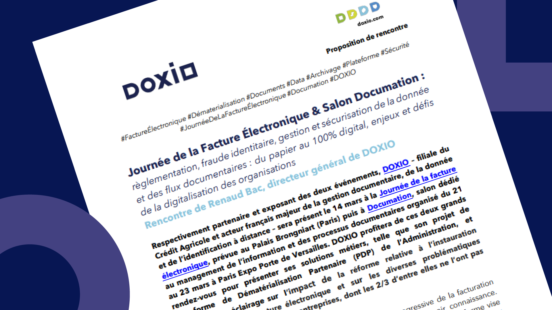 communiqué Doxallia journée de la facturation élctronique