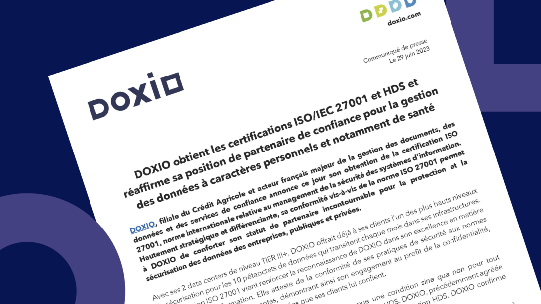 DOXALLIA obtient les Certifications ISO/IEC 27001 et HDS